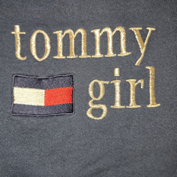 Vintage Classic Tommy (Girl) Hilfiger Dark Blue Crewneck Sweatshirt Size Large L - Picture 2 of 5